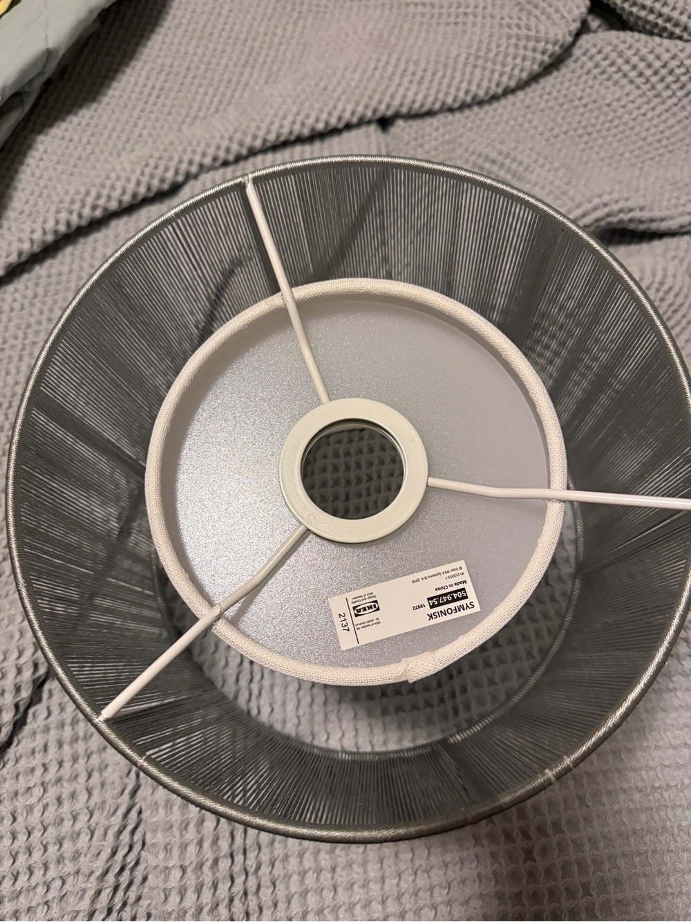 IKEA Gray Ribbed Lamp Shade - Picture 2 of 4